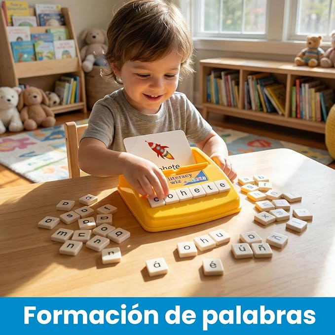 BOHS Spanish Flash Cards for Kids, 60-Card Spelling Game with 61 Tiles - Image 3
