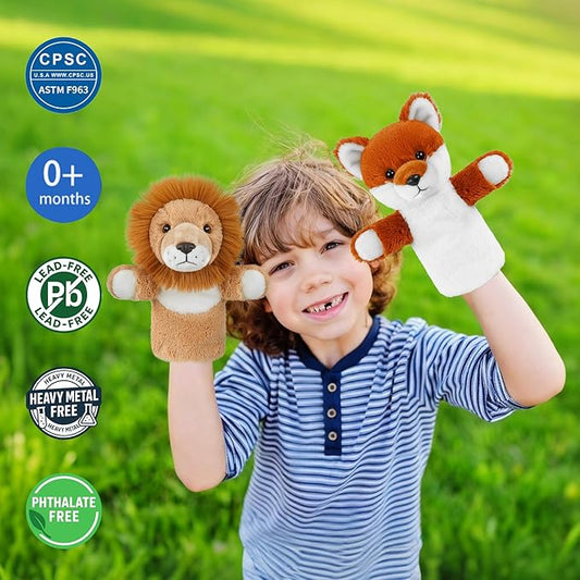 Animal Puppet for Toddlers Creative Storytelling Tool Soft Washable Fabric Preschool Education Interactive Role Play Forest Animal Fox