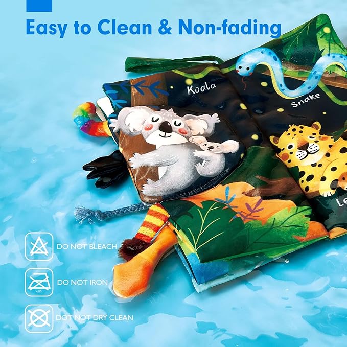 hahaland Baby Books 0-6 Months,Infant Tummy Time Toy Sensory Toys 6 to 12 Months Touch Feel Book Travel Toy Gifts for Boy Girl 0-3 Month Baby Shower Christmas Birthday Gifts Stocking Stuffers (Single)