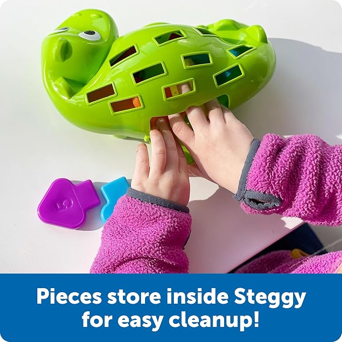 Learning Resources Steggy the Fine Motor Dino - 11 Pieces, Ages 18+ Months Toddler Learning Toys, Fine Motor and Sensory Toy, Toddler Montessori Toys, Dino Toys, Preschool Toys - Image 5