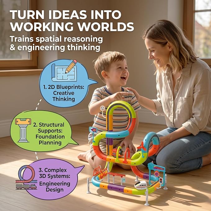 2026 New Magic 3D Electric Train Set for Kids Ages 3-8, 72 PCS - Image 3