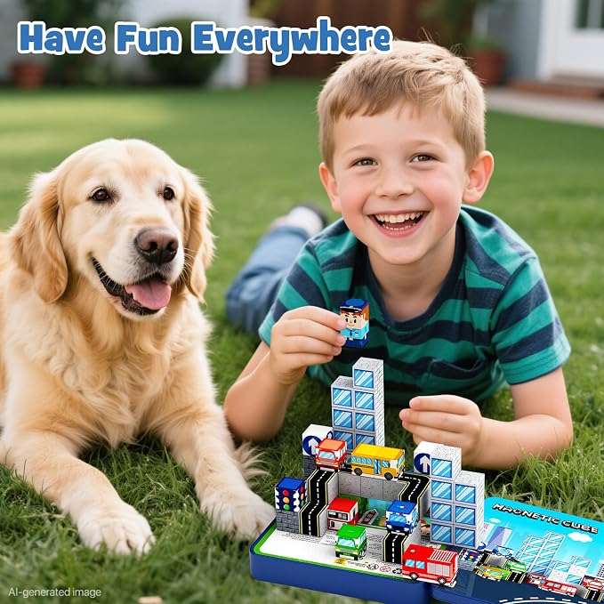 City Traffic Magnetic Blocks Set Fully Encased Magnets Non-Toxic - Image 3