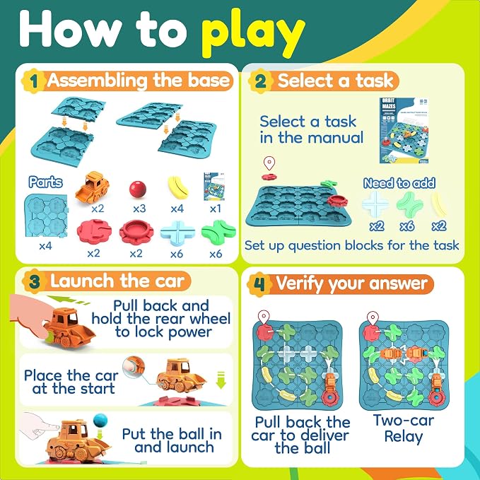Bonitoto STEM Board Game Logical Road Builder Maze Toy for Kids Ages 3-8 - Image 3