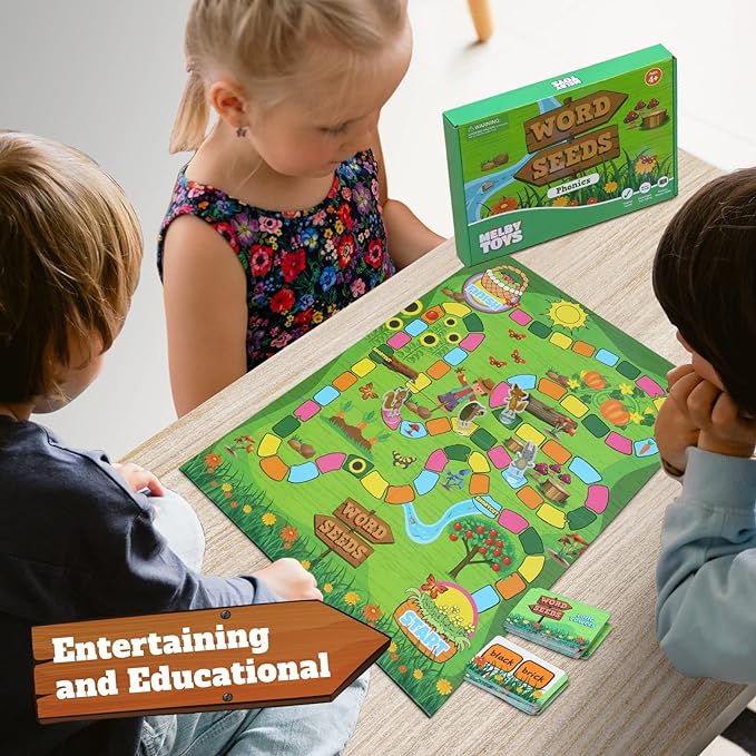 Melby Toys Word Seeds Phonics Game – Fun Reading & Board Games for Kids Ages 4-8, Learn to Read, CVC & Kindergarten Games - Image 6