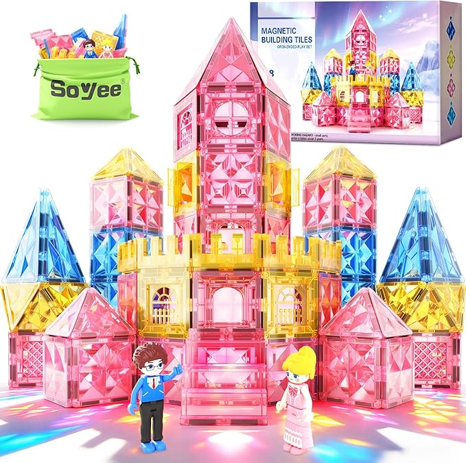 Diamond Magnetic Tiles Princess Castle Building Girls Toys Ages 3-12 Games by Soyee