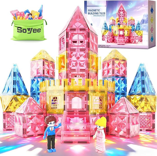 Diamond Magnetic Tiles Princess Castle Building Girls Toys Ages 3-12 Games by Soyee