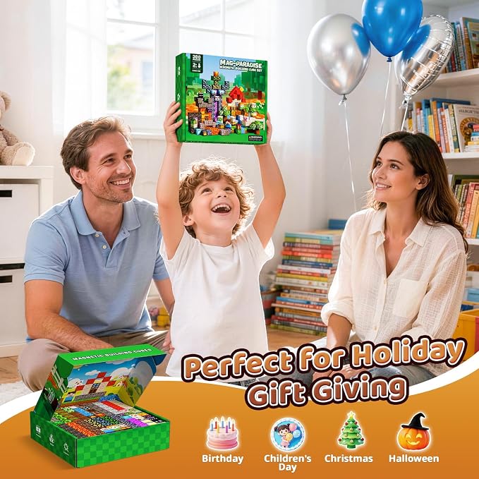 300PCS Magnetic Blocks STEM Educational Magnetic Building Cubes Toys - Image 7
