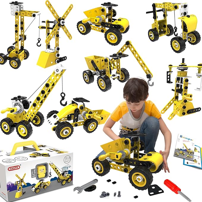 choopheme 10 in 1 Stem Toys for 5 6 7 8 9+ Year Old Building Block Kit Stem Activities Projects Boy Toys Age 4-8 5-7 6-8 8-10 Creative Set Educational Engineering Excavator Construction Birthday by choooheme