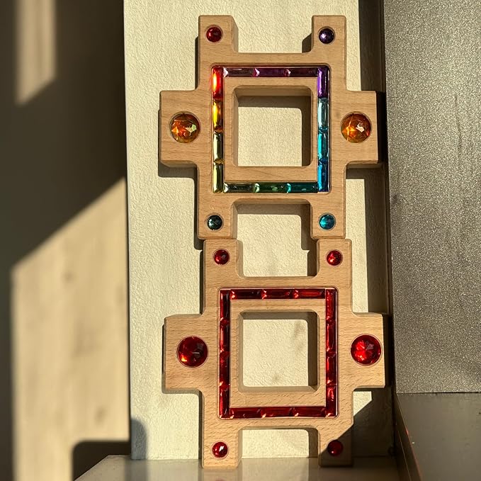 Wooden Colorful Acrylic Gem Trapezoidal Building Block for Kids (Only Colorful) - Image 2