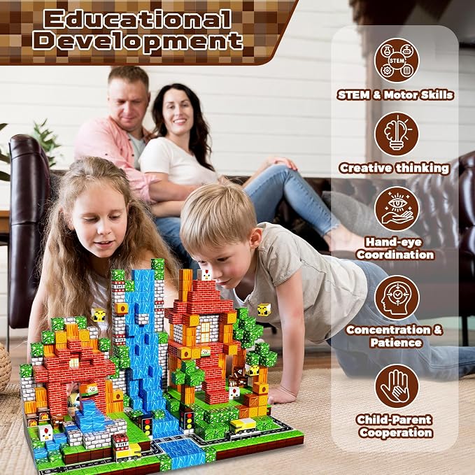 Magneverse 150 PCS Magnetic Blocks - Forest Magnetic Building Block for Kids Ages 4-8, Magnetic Cubes for Boys Girls, STEM Educational Stacking Magnet Toy for 3 4 5 6 7 8 9 10 11 12 Birthday Gifts - Image 6