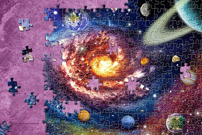1000 Piece Jigsaw Puzzle for Kids and Adults 19x27in - Galaxy and Planets - Image 3