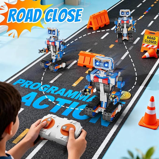 okk Robot Building Toys for Boys, STEM Projects for Kids Ages 6-12, Remote & APP Controlled Engineering Learning Educational Coding DIY Building Kit Rechargeable Robot Toy Gifts for Girls