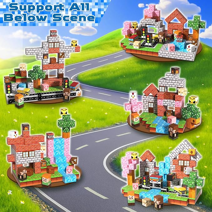 200 PCS Magnetic Blocks - Magnetic Building Blocks Cubes, Magnet Toys for Kids Age 3+, Toy Building Set for Kids, Magnets Stacking Construction Birthday Gifts for Boys Girls Age 4-8, 8-12 - Image 3