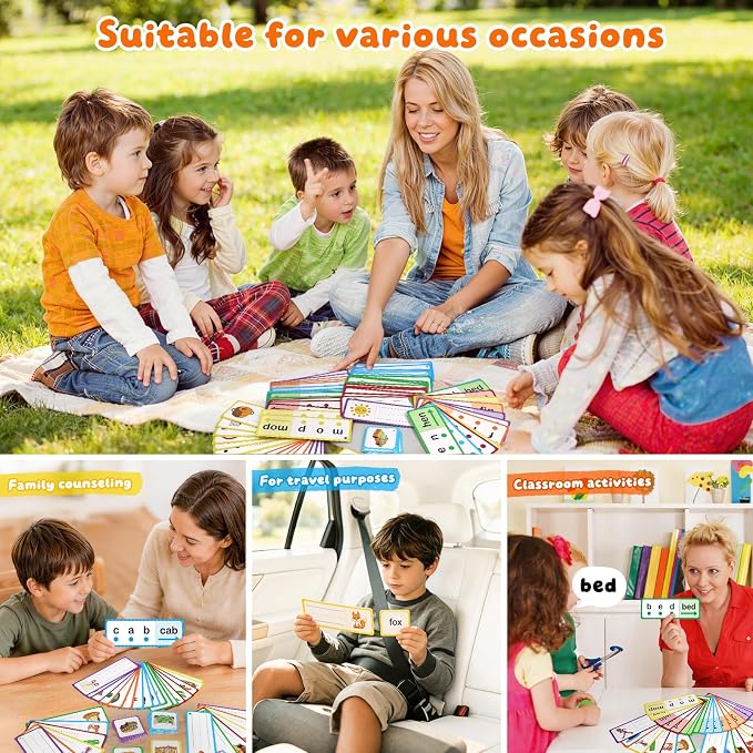 Phonics Flash Cards for Kids, CVC Word Games to Learn to Speak and Spell - Image 8