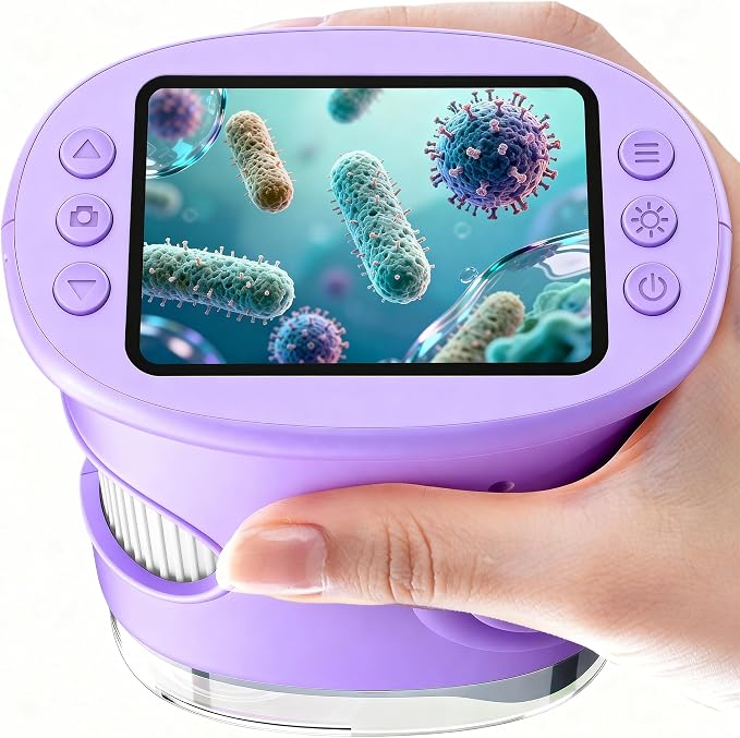 1000X Handheld Digital Microscope for Kids: Pocket Microscope with 2.0" IPS Screen - STEM Toys Birthday Gifts for Girls Boys - Portable Edu Science Kits Toddler Age 3-6 6-12 Purple by BMDSAE