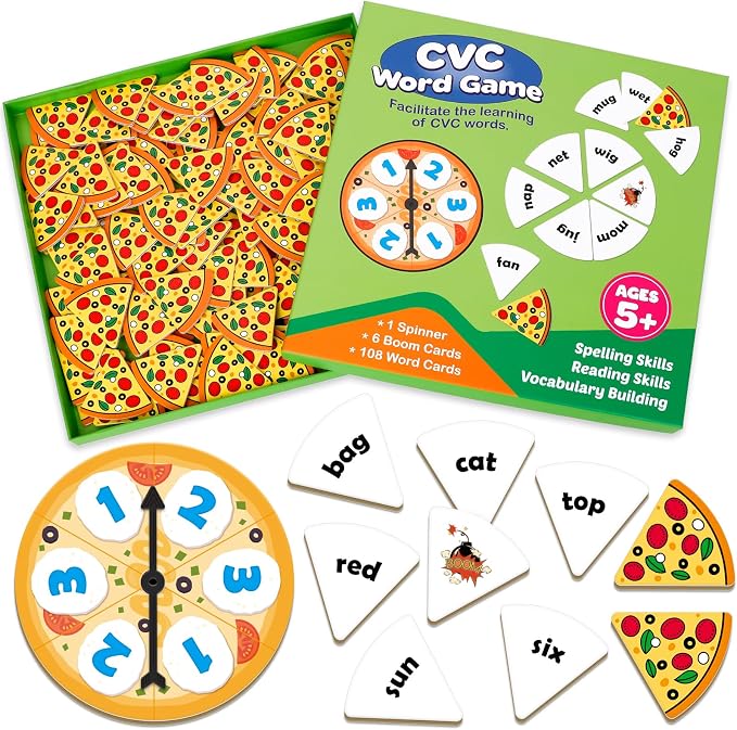 Kasfalci CVC Word Games,Phonics Games,CVC Flash Cards,Speech Therapy Toys for Toddlers Kids,Learn to Read,Reading Learning Sight Word Games,Kindergarten Preschool Learning Activities Educational Toy by Kasfalci