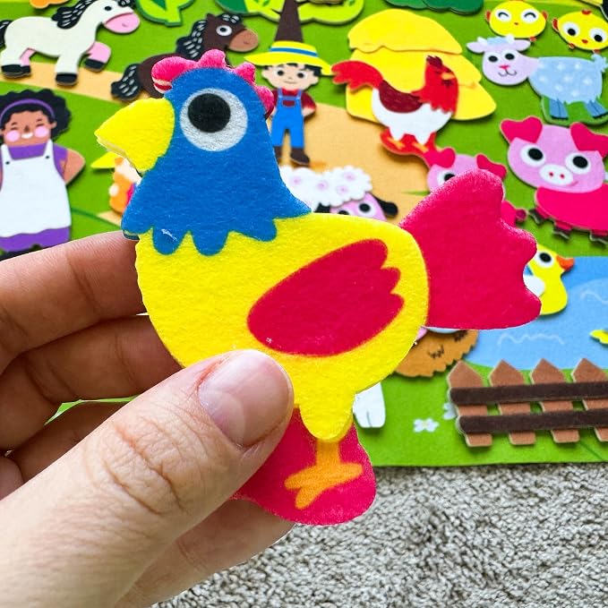 Quokka Farm Felt Board for Toddlers 61 Pcs - Double-Thick Story Set - Image 7