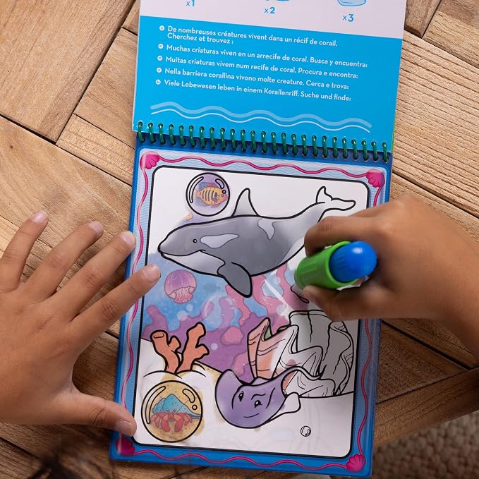 Melissa & Doug On the Go Water Wow! Mess Free Coloring Book, Reusable Water-Reveal Activity Pad, Animals, Travel Toys, Party Favors, For Toddlers & Kids Ages 3+ - FSC Certified - Image 4