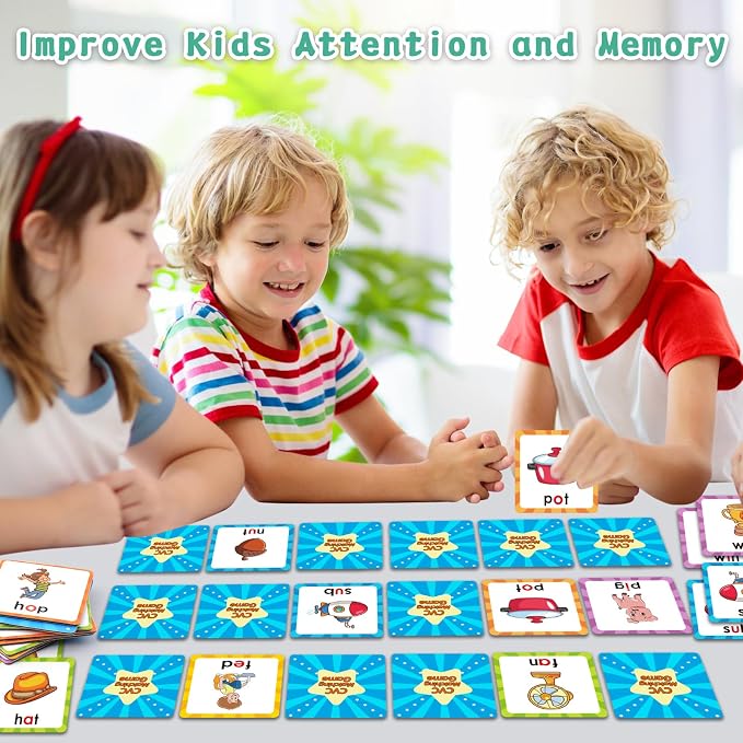 Memory Game, CVC Word Games Kindergarten, Matching Games for Kids 3-5 - Image 4