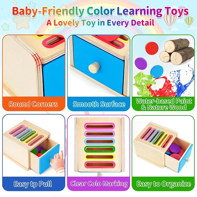 FCSONU Toddlers Montessori Coin Box Toys for 1 2 3 Year Old Boys Girls Baby - Image 3
