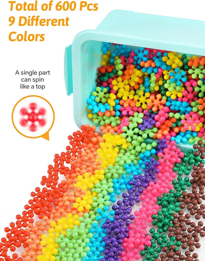 600PCS Building Blocks STEM Construction Toy for Kids 3+, Multi-Color - Image 3