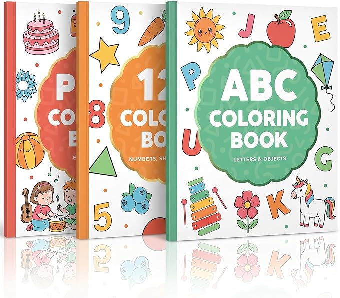 ZICOTO Fun Coloring Book for Kids - Set of 3 Cute Toddler Coloring Books by ZICOTO