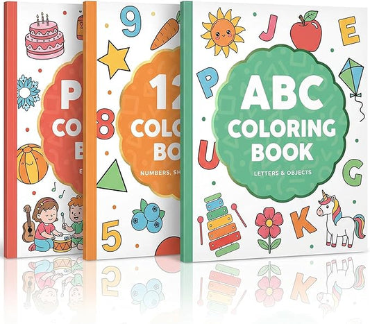 ZICOTO Fun Coloring Book for Kids - Set of 3 Cute Toddler Coloring Books by ZICOTO
