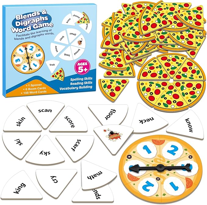 Blends & Digraphs Phonics Games for Kids, Learn to Read Phonics Flash Cards, Sight Words Word Games Spelling Reading Games, Speech Therapy Toys Kindergarten Preschool Learning Activities by Unknown