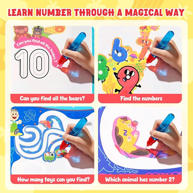 JoyCat Number Reusable Water Coloring Book for Toddlers 3-5 - Image 4