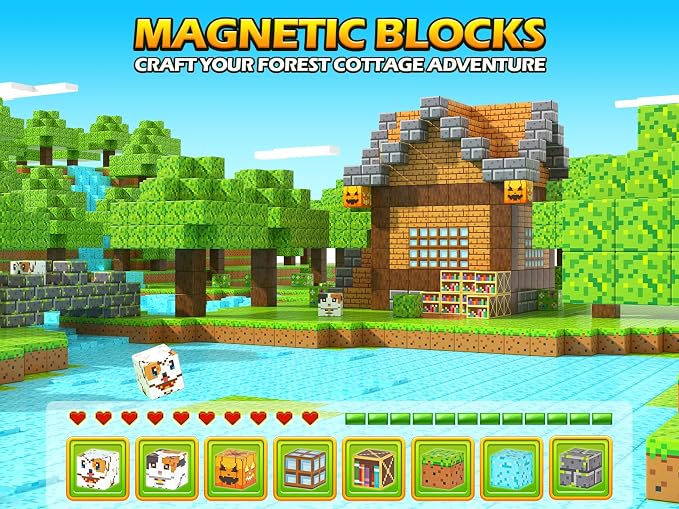 Magnetic Blocks - 100PCS Build Mine Magnet World Forest Cottage Craft Set - Image 2