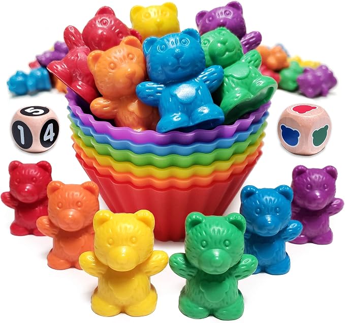 Cute & Cuddly Counting Bears with Dice - Sort, Count, Match & Play 60pc by KIDSKORNERTOYS