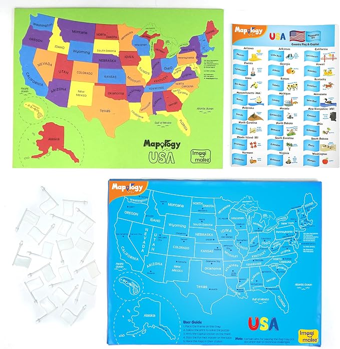 Imagimake Mapology USA Map with Capitals Monuments of USA Bundle | 3D Puzzles for Kids | Learning States and Capitals | Educational Toys for Kids Ages 5 6 7 Years - Image 5