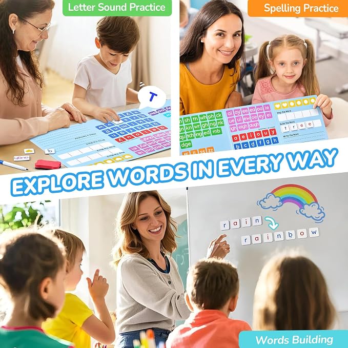 JoyCat 265 Phonics Magnetic Letter Tiles, ABC Word Building Kit with Folder - Image 5