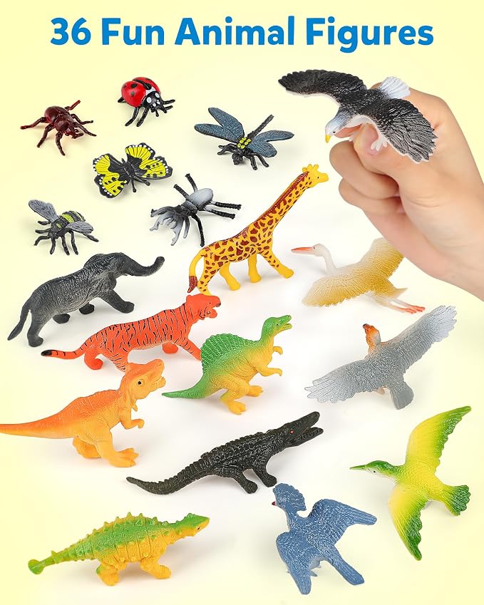 Coogam Sorting Toys for Toddles, Animals Figures Dinosaurs Birds Insects Cognition Matching Game Playset, Fine Motor Learning Activities Educational Toy Gift for 3 4 5 Year Old Kid - Image 3