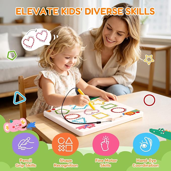JoyCat Magnetic Animal Shapes and Lines Tracing Board, Pencil Control Toy - Image 7
