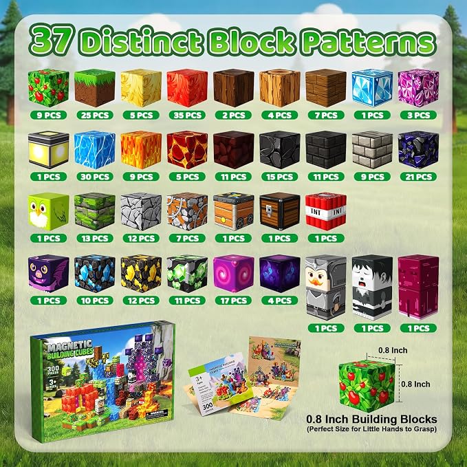 300PCS Magnetic Blocks, STEM Educational Magnet Building Cubes - Image 2
