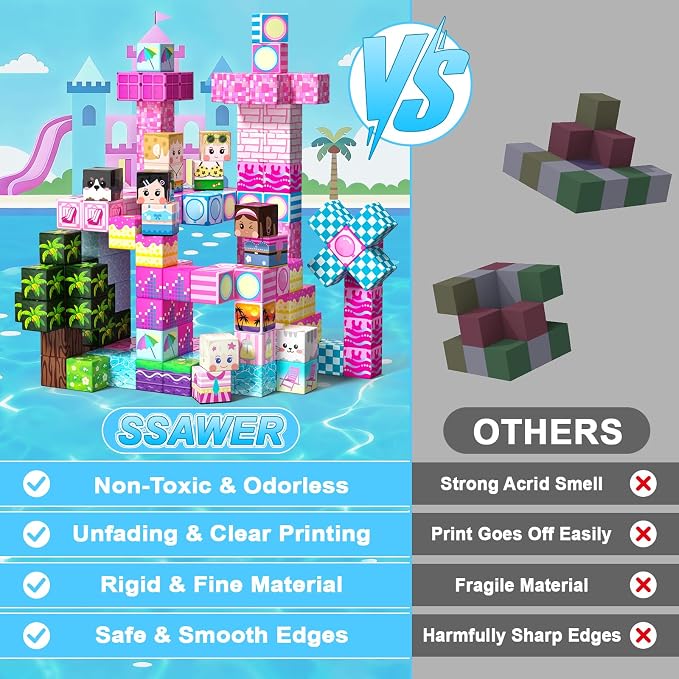 100PCS Magnetic Blocks for Girls, Building Cubes for Kids Gifts Toys - Image 4