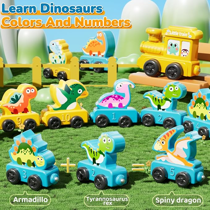 JUKUDAHU Magnetism Toys Dinosaur Train Set for Toddlers 3 4 Years Old - Image 5