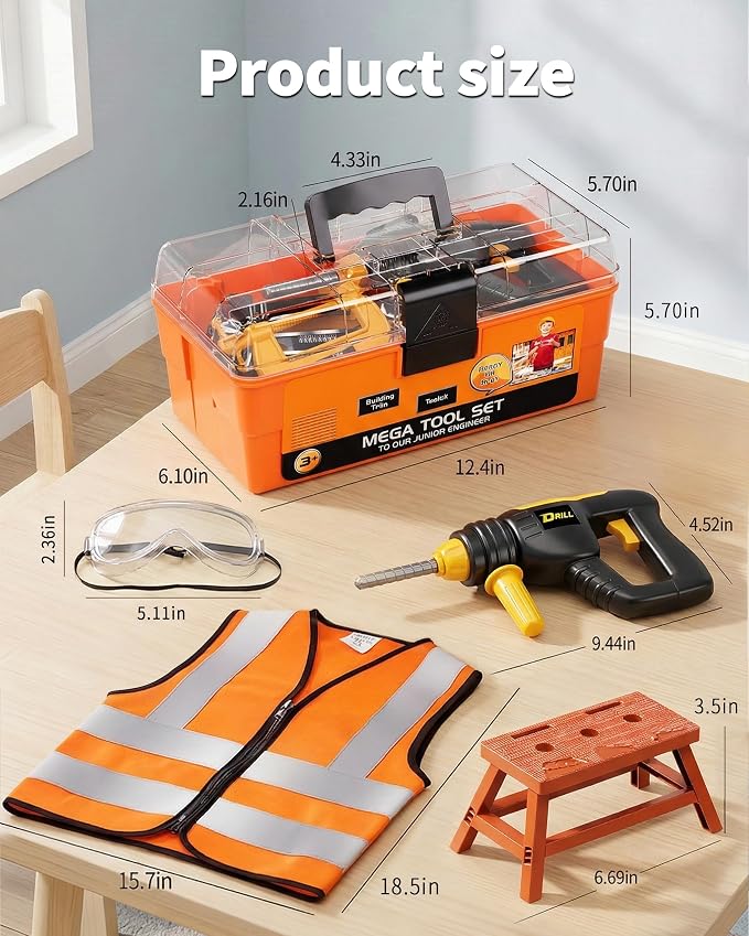 Kids Tool Set for Boys Electronic Toy Drill & Box - Image 4