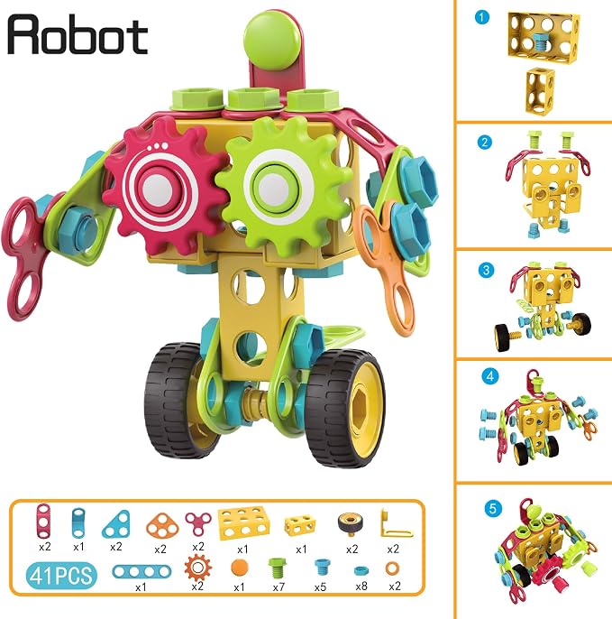Contixo ST3 Kids Toys - 223 PCs 3D Building Blocks STEM Construction Playboards Creativity, Imagination, Recreational, Educational for Children Toddler, 3+ Year Old Boys and Girls - Image 8