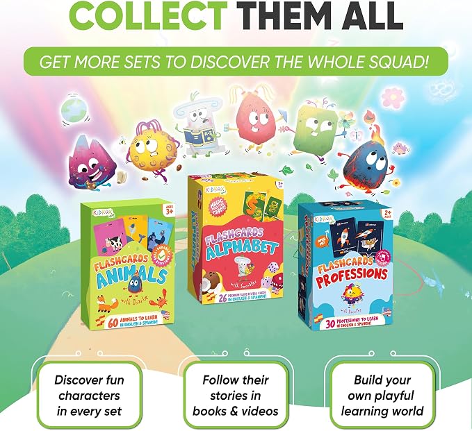 Kidrox Animals Flash Cards, English Learning Cards with Spanish Translations Included, Indestructible Double-Sided, 30 Cards - Image 7