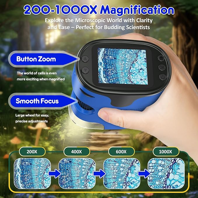 Kids Digital Microscope STEM Toy: Complete Science Gift Kit for Ages 4-12 - Image 2