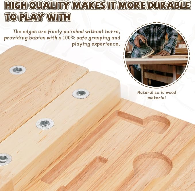 Busy Board,Montessori Screwdriver Board for Kids,Montessori Fine Motor Skills Toy, Screwd Tool Set, Sensory Toy for Toddlers,Educational Activity Set for Educational Preschool Gift for Boys - Image 5