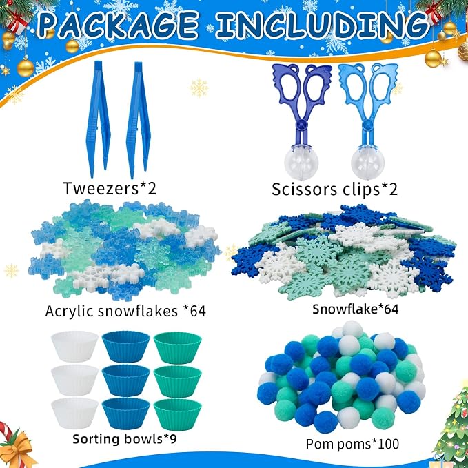 241 Pcs Winter Sensory Bin Fillers Blue Sensory Bin Items - Image 3