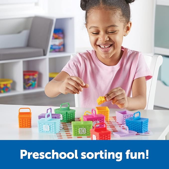 Learning Resources Sorting Surprise Picnic Baskets - Preschool Activities, Play Food for Toddlers, Color Sorting, Number Counter, Fine Motor Games, Birthday Gifts for Boys and Girls - Image 2