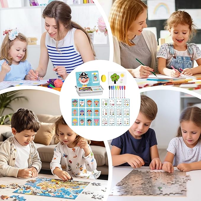Magnetic Puzzle – 25x8x33cm | Magnetic Puzzles Face Dress Up Travel Game| Ma-gnetic Dress-Up Puzzles Jigsaw Puzzle Drawing Board | Educational Learning Toy for Toddler Kids Ages 3–6