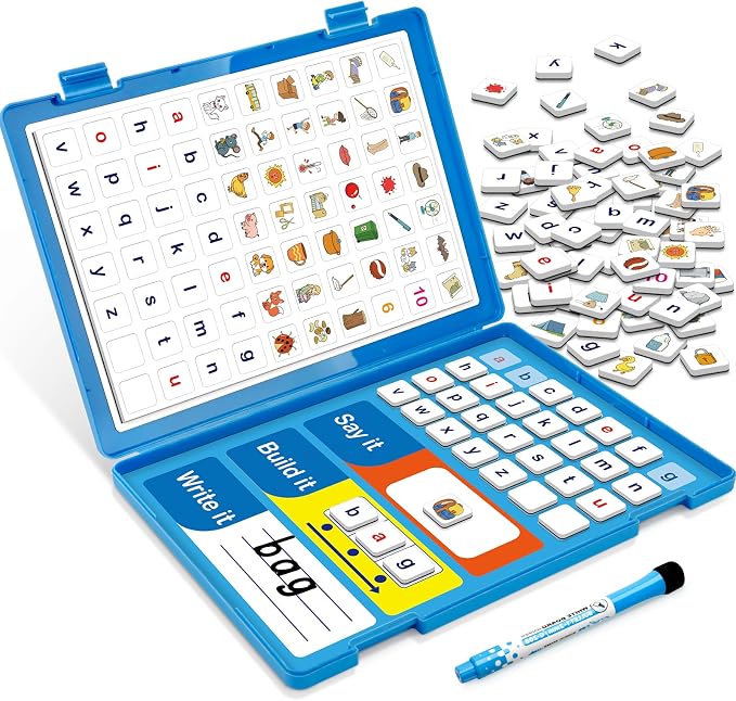 Aizweb CVC Word Games: Magnetic Letter Tiles for Phonics&Word Family,Age 5+ by AIZWEB
