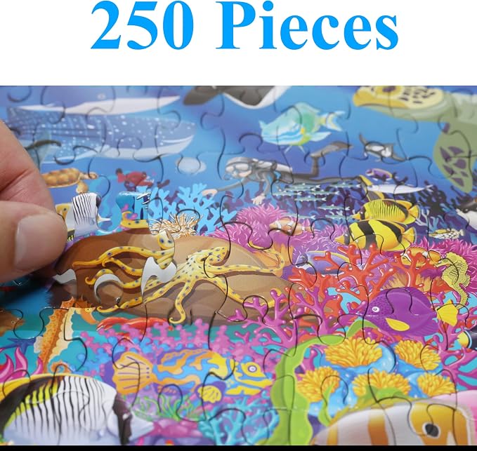 Think2Master Ocean Life 250 Pieces Jigsaw Puzzle. Great Gift Item. 14.2” X 19.3” - Image 2