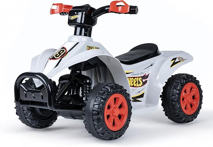 Hot Wheels - 6V ATV Quad for Kids, Powerful and Safe Ride-On Toy with Rechargeable Battery, Forward and Reverse Driving, Max Weight Capacity of 55 LBS, Ages 2-3 Years