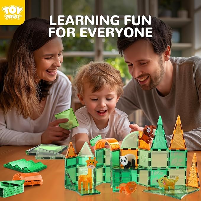 TOY Life 56-Piece Animal Magnetic Tile Building Set, STEM Toy, Ages 3+ - Image 4
